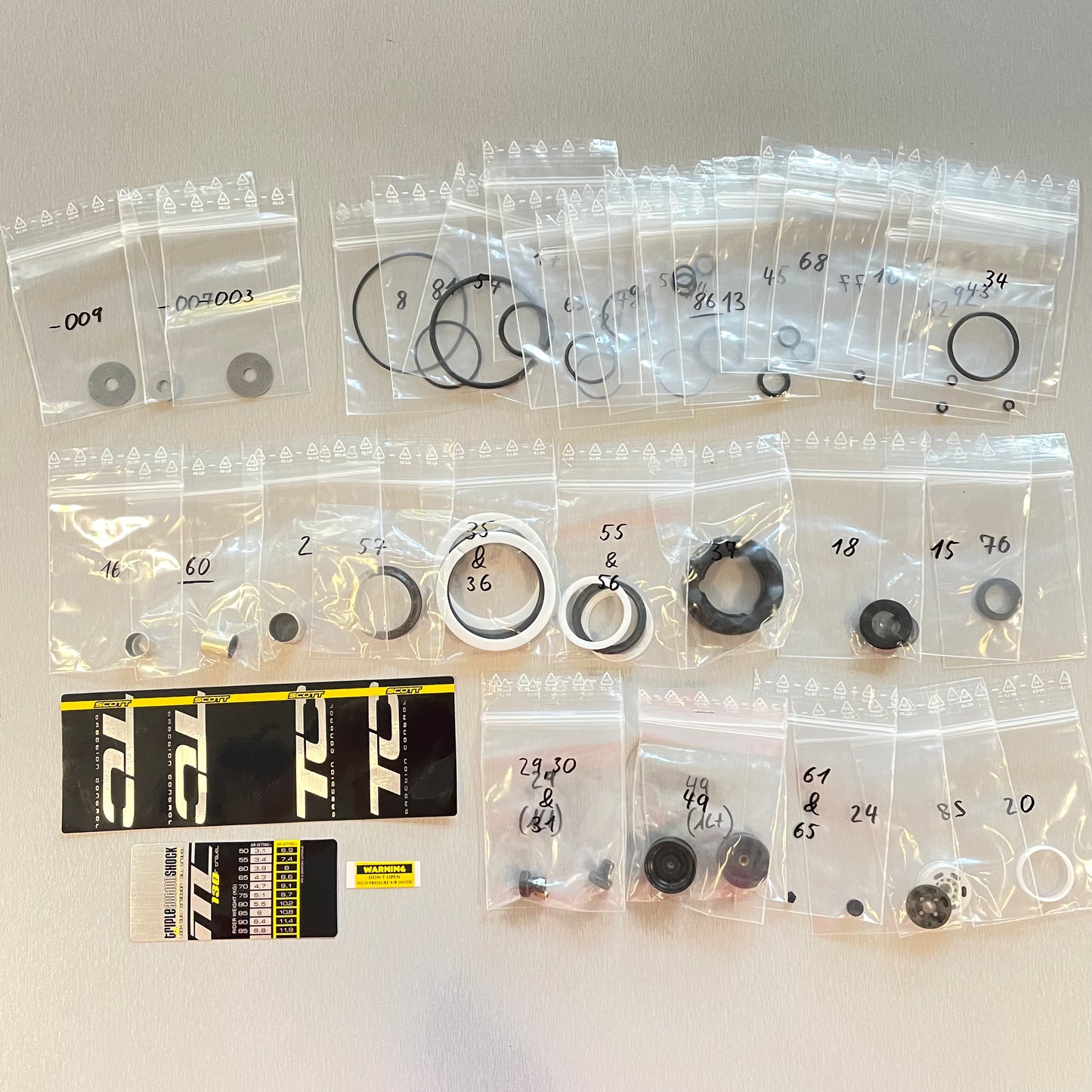 Komplettes Wartungsset für Scott TC-Dämpfer