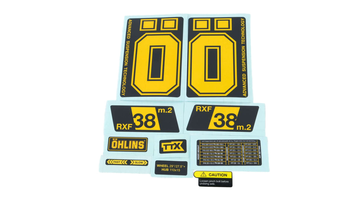 Öhlins RXF38 m.2 Sticker Kit Gelb