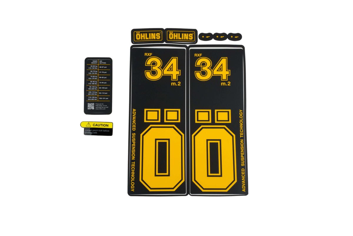 Öhlins RXF34 m.2 Sticker Kit Gelb