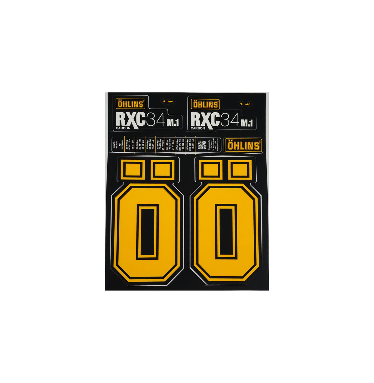 Öhlins RXC34 m.1 Carbon Sticker Kit