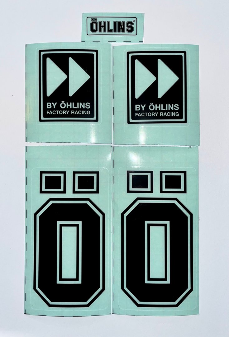 Öhlins Factory Racing Sticker Kit Fast Forward Black/Transparent