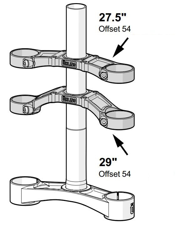 Öhlins DH38 m.1/m.2 Factory Racing Crown/Gabelkrone 54mm Offset