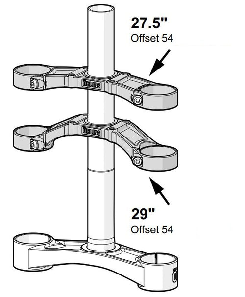 Öhlins DH38 m.1/m.2 Factory Racing Crown/Gabelkrone 54mm Offset