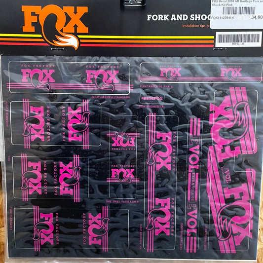 Fox Heritage Aufkleber-Set für Gabeln und Stoßdämpfer, Pink